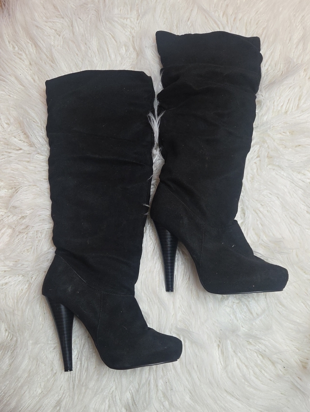 Michael Antonio Black 5"High Heel Round Toe Knee Boots WOMEN Sz 8